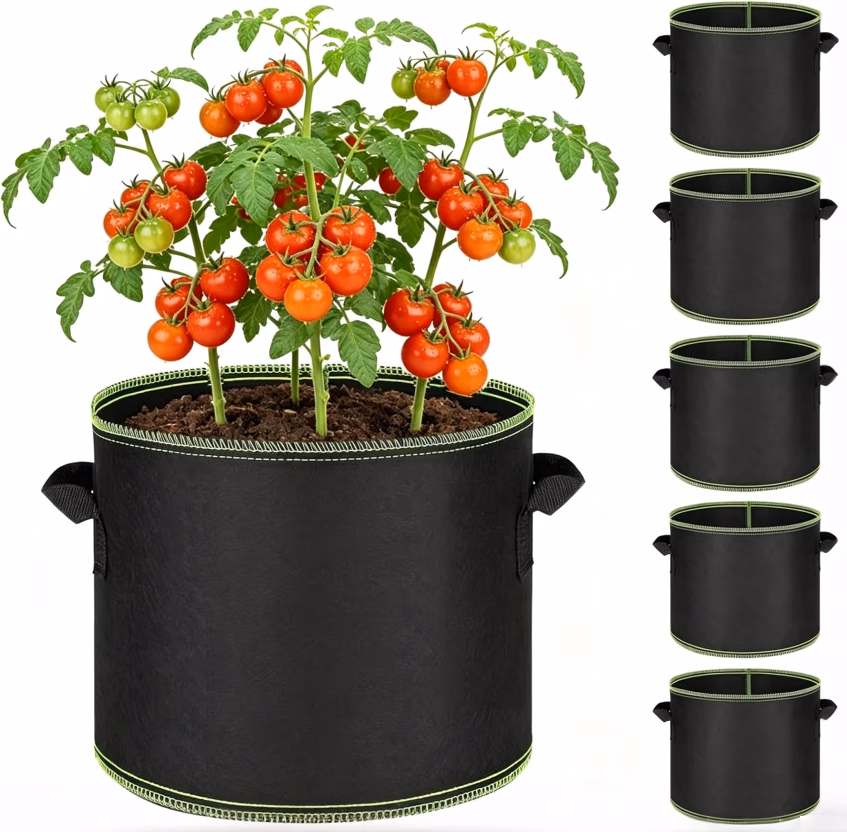 5-Pack 5 Gallon Grow Bags - home gardening essential